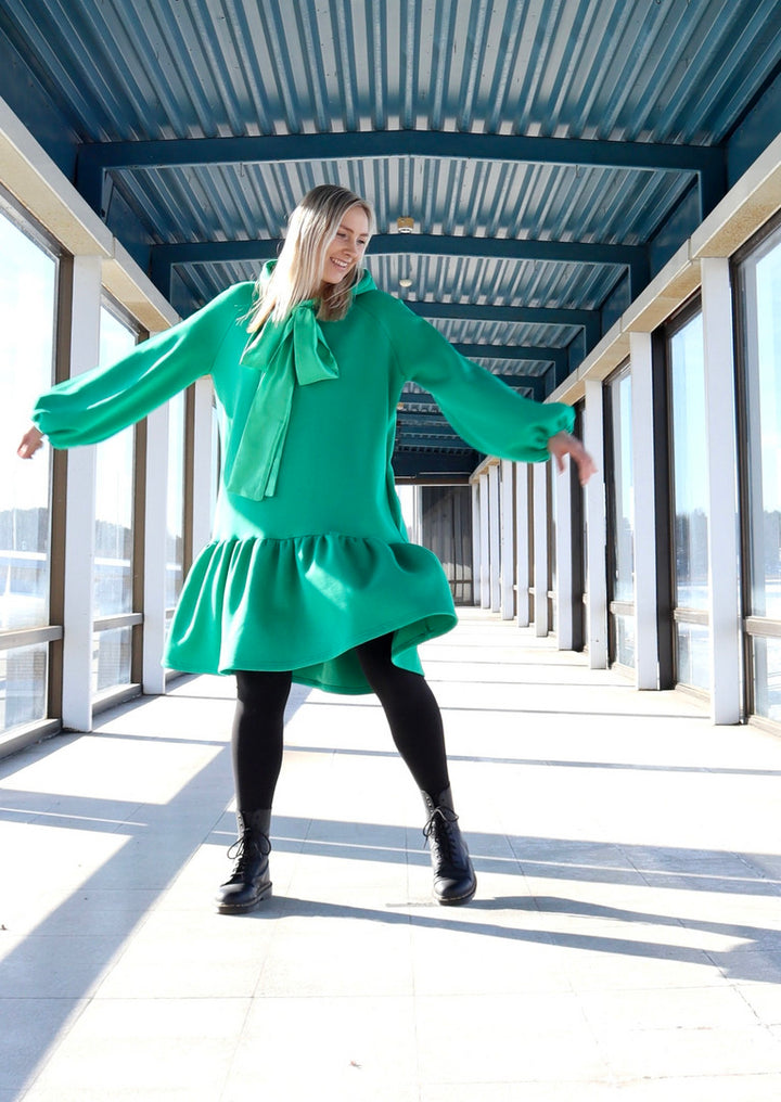 Miia Halmesmaa - Flowy Hoodie Dress Green
