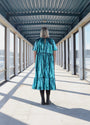 Miia Halmesmaa - Lush Dress with Puff Sleeves Turquoise Sequin, image no.6