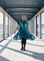 Miia Halmesmaa - Lush Dress with Puff Sleeves Turquoise Sequin, image no.1