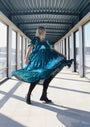 Miia Halmesmaa - Lush Dress with Puff Sleeves Turquoise Sequin, image no.9