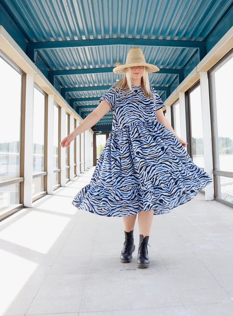 Lush Dress Blue Zebra