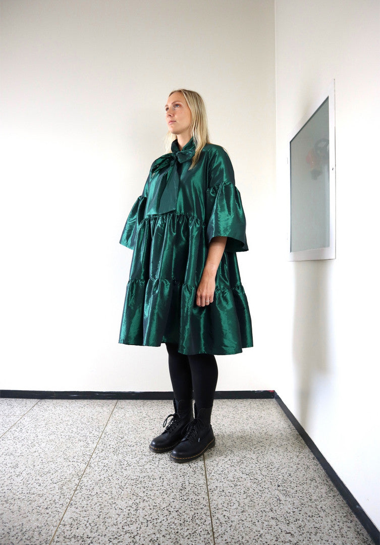 Lush Dress With Bow Collar Green