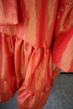 Lush Dress With Bow Collar Orange