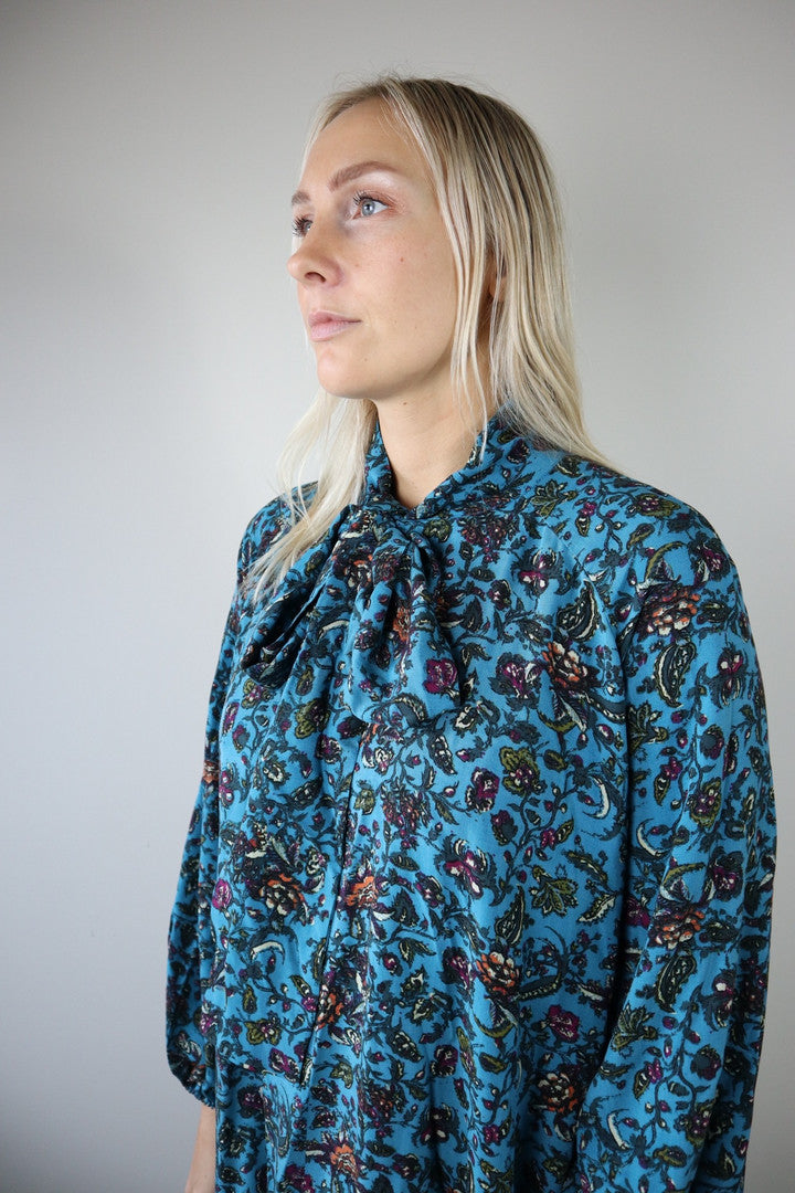 Miia Halmesmaa - Shirt Dress Petrol Flower