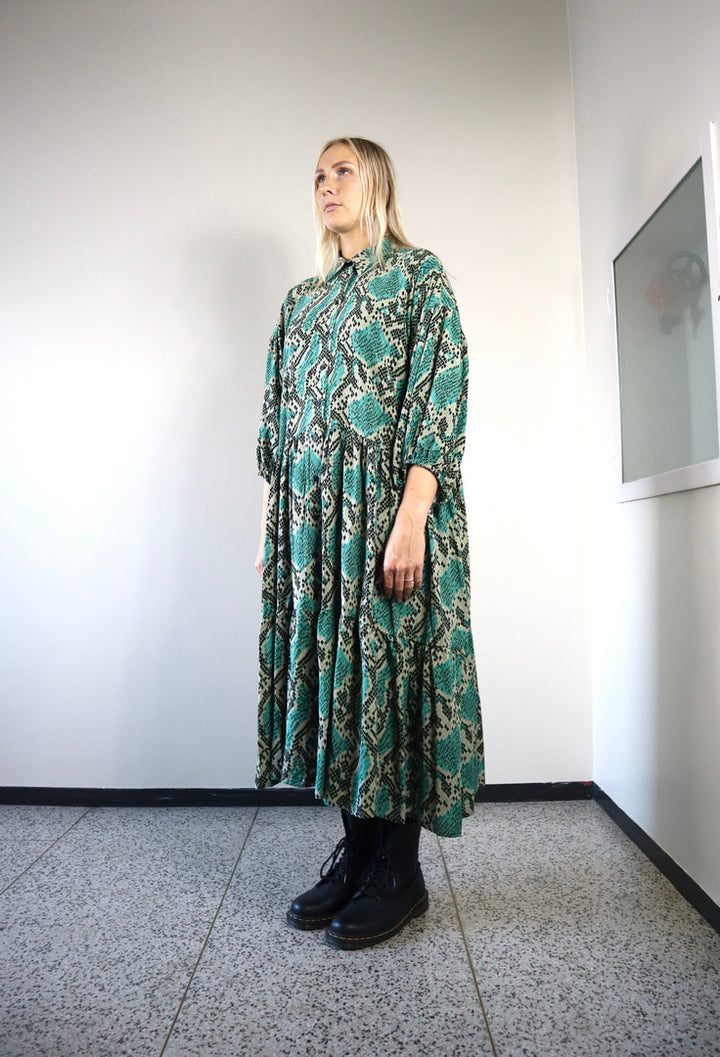 Miia Halmesmaa - Flirty Long Dress Snake