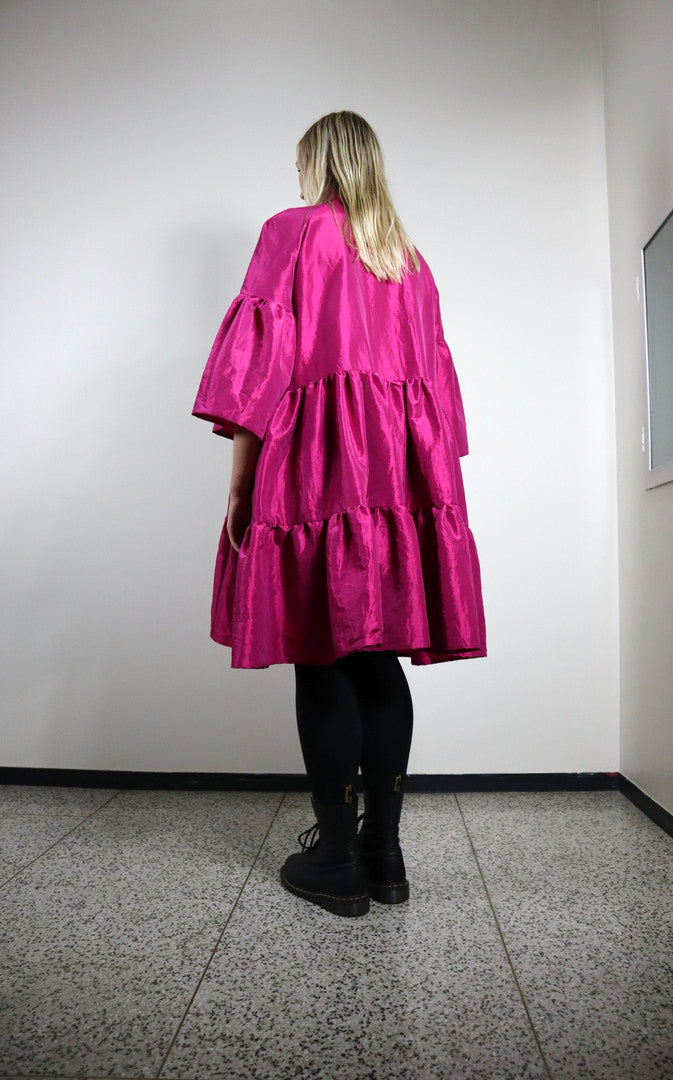 Miia Halmesmaa - Lush Dress With Bow Collar Rasberry