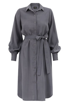 Shirt Dress Midi Grey