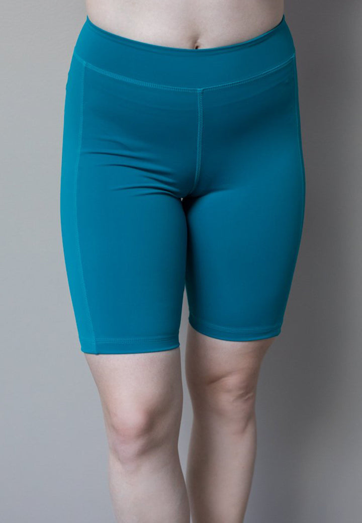 turquoise biker shorts