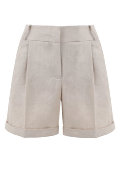 Lniane Linen Shorts Beige