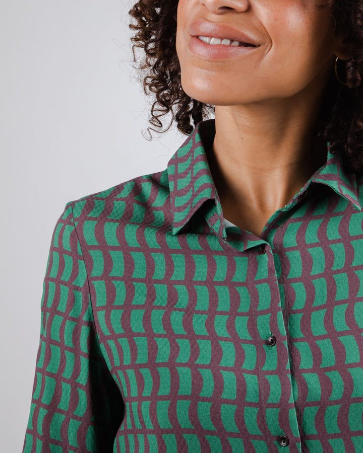 Brava Fabrics - Geo Regular Blouse Green