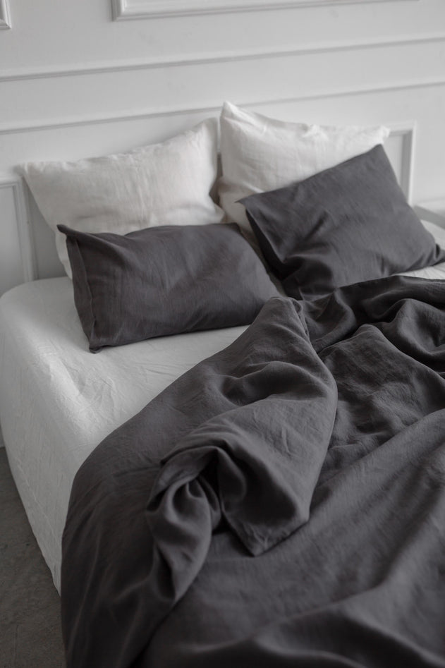 Linen Bedding Set Charcoal