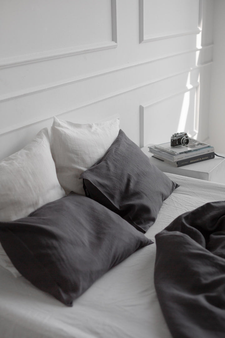 AmourLinen - Linen Pillowcase Charcoal