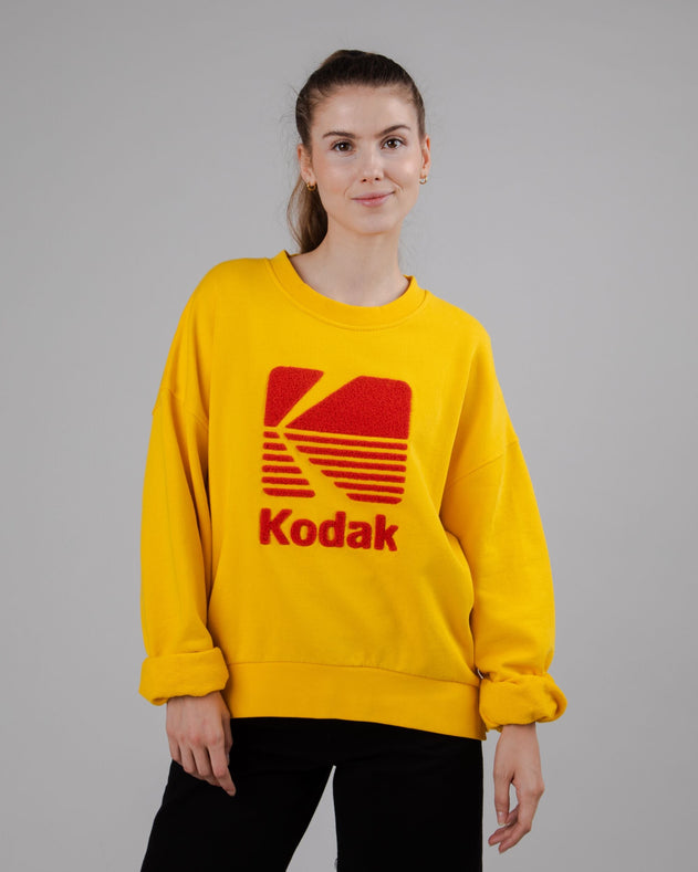 Kodak Logo Rounded Cotton Sweatshirt Yellow