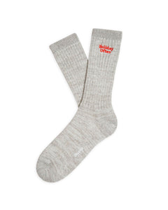 Holiday Ribbed Socks Light Grey