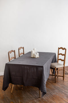 Linen Tablecloth Charcoal