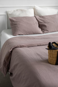 Linen Bedding Set Rosy Brown