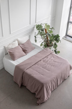 Linen Bedding Set Rosy Brown