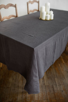 Linen Tablecloth Charcoal