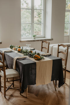 Linen Tablecloth Charcoal