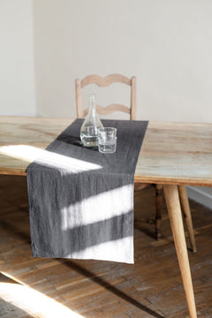 Linen Table Runner Charcoal