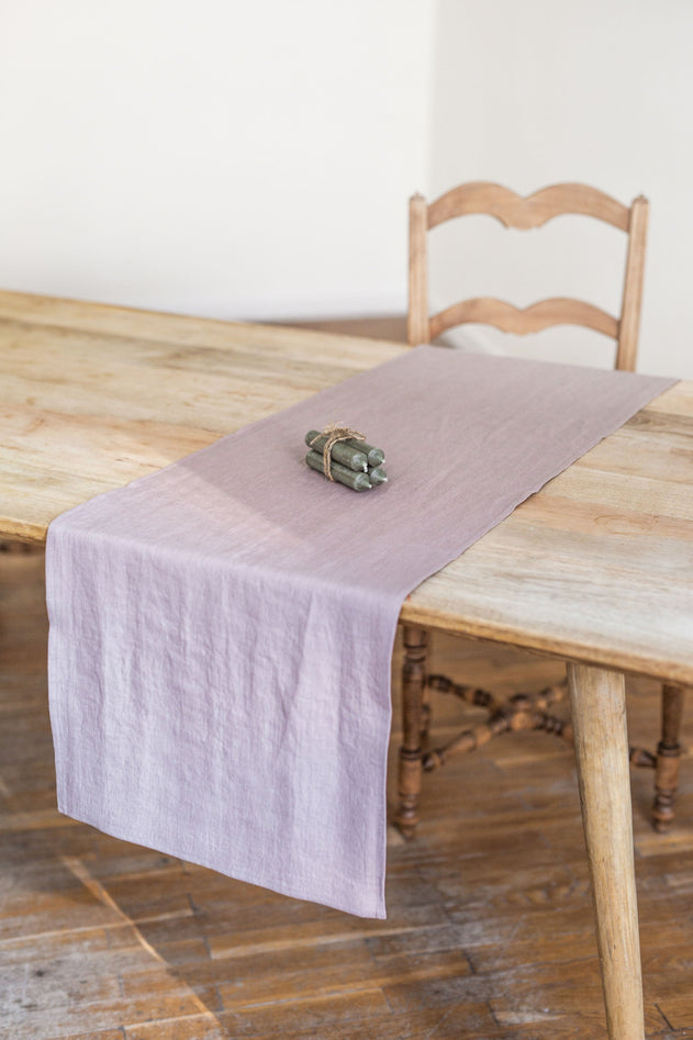 Linen Table Runner Dusty Rose