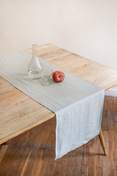 Linen Table Runner Sage Green