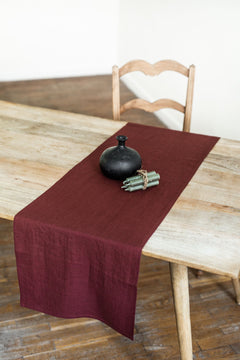 Linen Table Runner Terracotta
