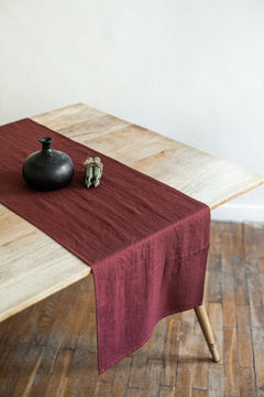 Linen Table Runner Terracotta