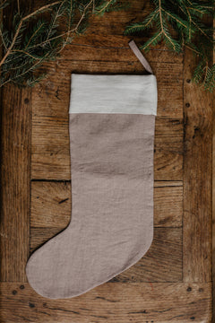 Linen Christmas Stocking