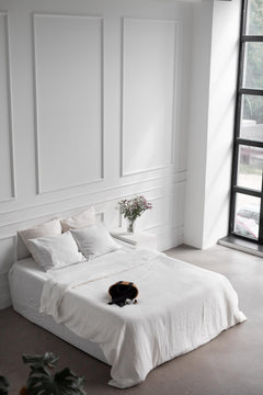 Linen Bedding Set White