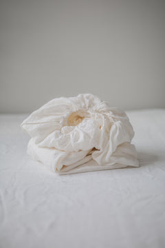 Linen Fitted Sheet White