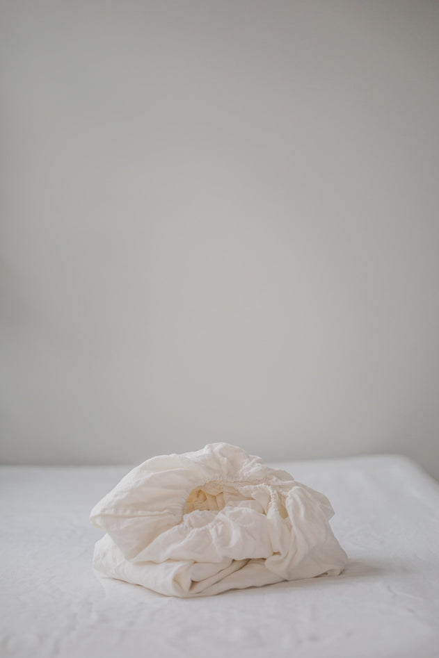 Linen Fitted Sheet White