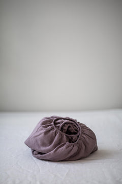 Linen Fitted Sheet Dusty Lavender