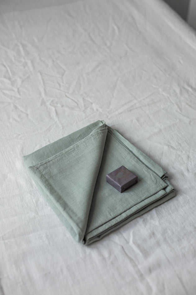 Linen Flat Sheet Sage Green