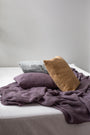 AmourLinen - Linen Waffle Bed Throw Dusty Lavender, image no.4