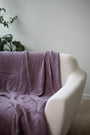 AmourLinen - Linen Waffle Blanket Dusty Lavender, image no.2