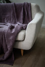 AmourLinen - Linen Waffle Bed Throw Dusty Lavender, image no.2