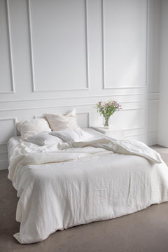 Linen Bedding Set White