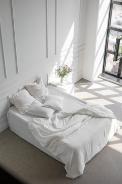 Linen Bedding Set White