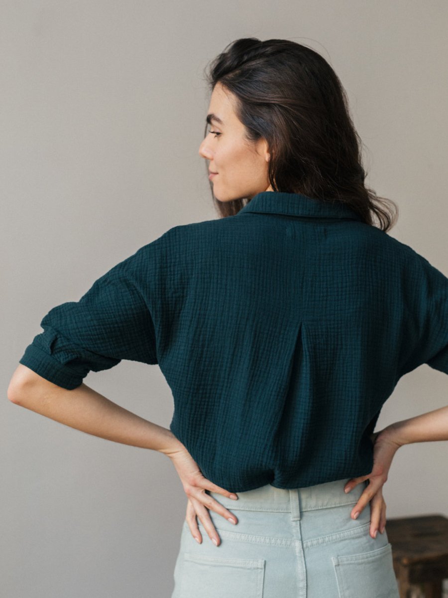 Guguan Blouse Deep Sea Turquoise - IVALO.COM