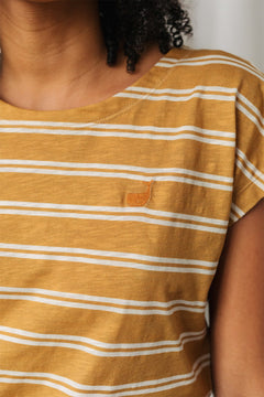 Evia T-Shirt Mustard Stripes