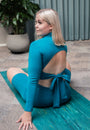REVOEL - Liza Long Sleeve Wrap Shirt Turquoise, image no.3