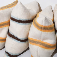 Wool Cushion Yellow/Khaki Stripe