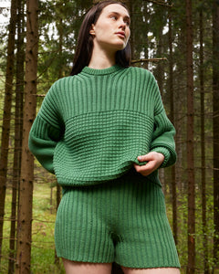 Pilnatis Fern Green Cotton Shorts