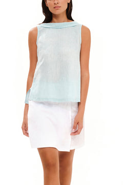 Solid Linen Skort White