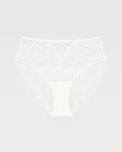 Lace High Cut Briefs Blanche White