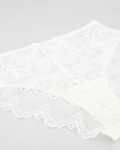 Lace High Cut Briefs Blanche White