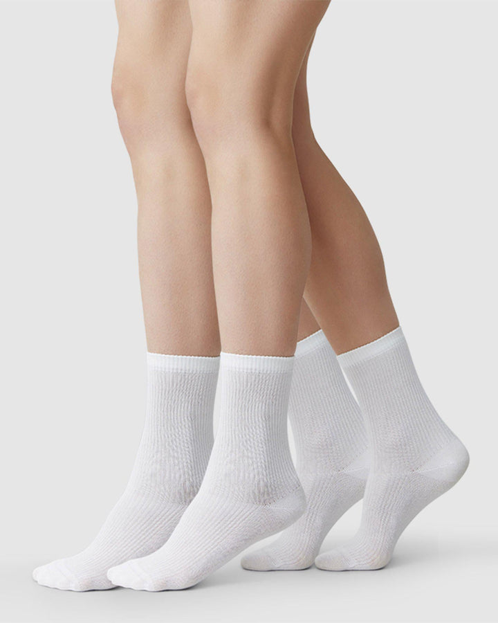 Swedish Stockings - 2-Pack Billy Bamboo Socks White