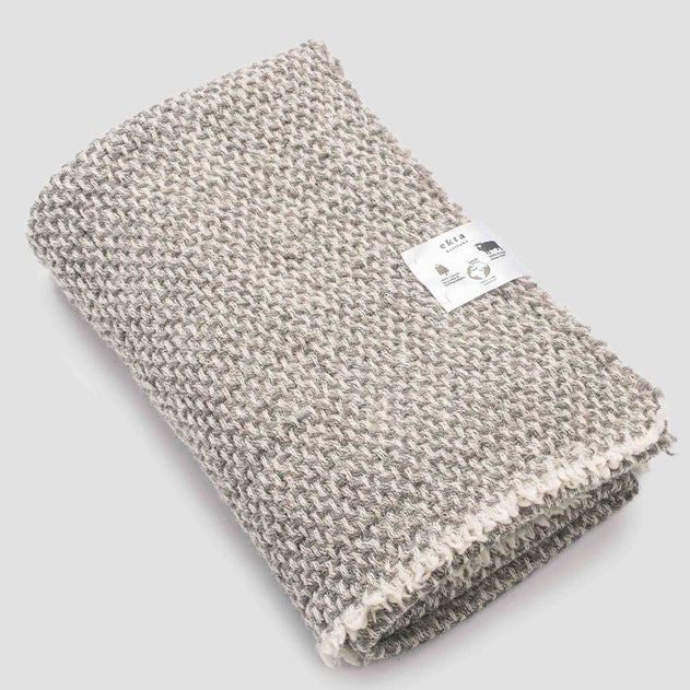 Wool Blanket Textured Grey