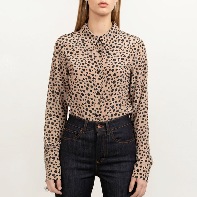 Essential Silk Shirt Dotty Animal Print